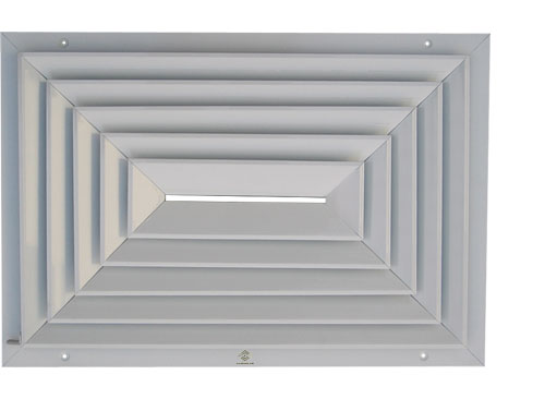 دريچه سقفي آلومينيومي چهار طرفه با دمپر طرح ثمين كار (كد كالا C-21)